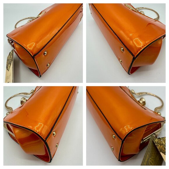 NWT Orange Metallic Brangio Italy Starry Embrace Diamond Handbag/Crossbo… - Picture 9 of 13